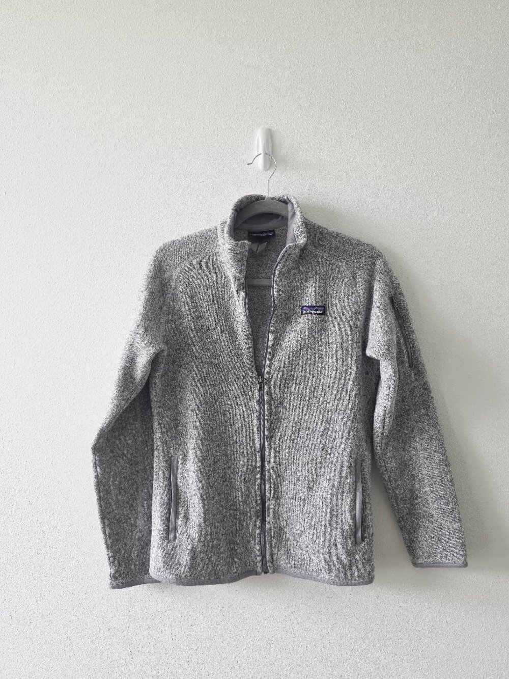 Patagonia Heather Grey Zip Up Sweater Sz Medium